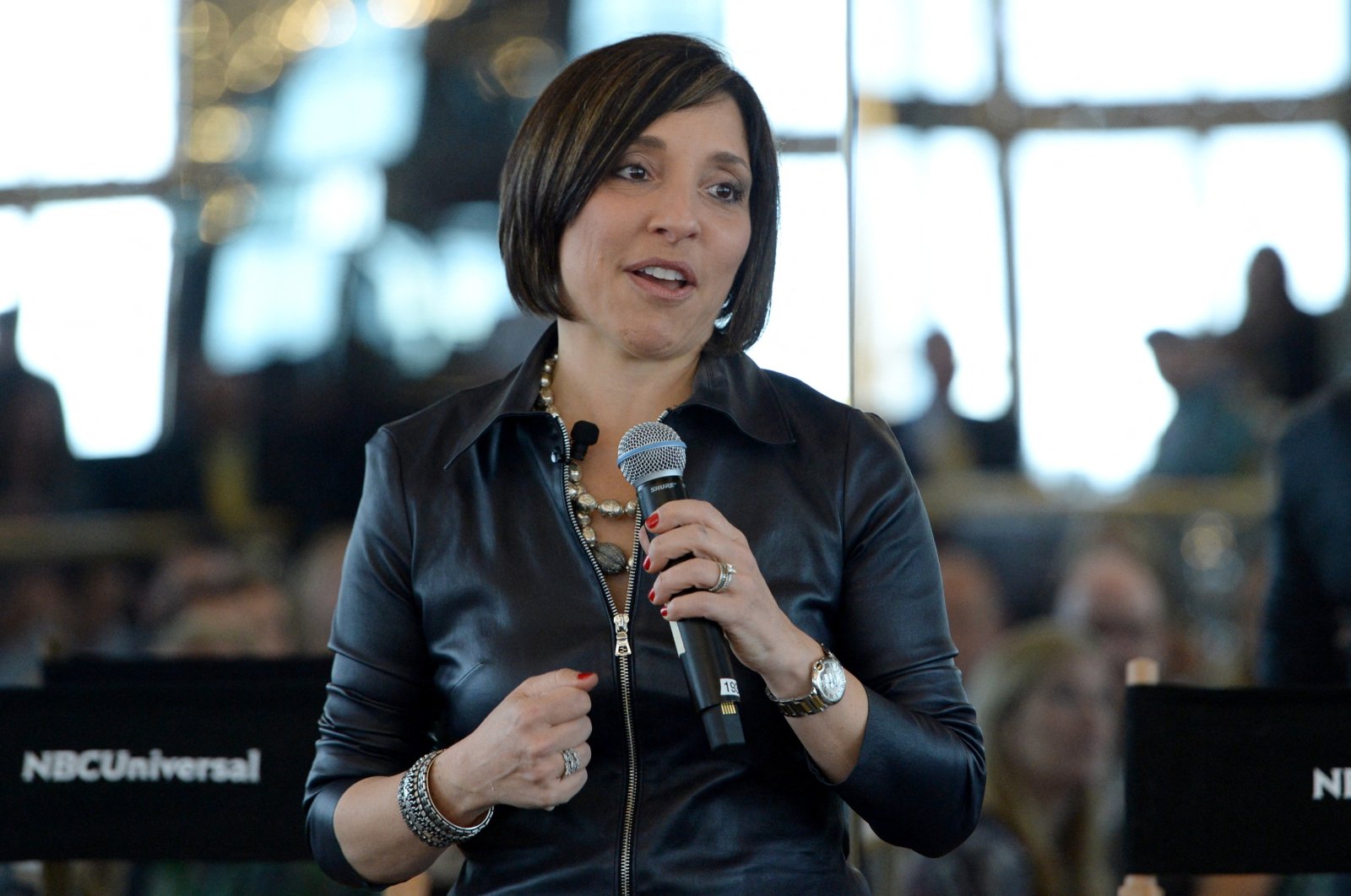 Advertising executive at NBCUniversal Linda Yaccarino speaks onstage at the Leadership Breakfast at Rainbow Room  Creating Quality Original Content panel presented by NBCUniversal during Advertising Week 2015 AWXII, Sept. 30, 2015, New York City, U.S. (AFP File Photo)