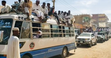 People form a convoy as they celebrate in support of the Sudanese armed forces in Khartoum, Sudan, May 12, 2023. (AFP Photo)