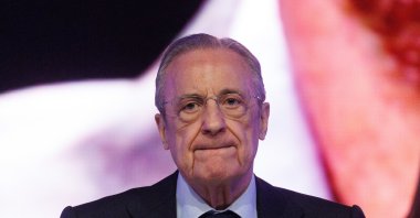 Real Madrid Chair, Florentino Perez, during the General Shareholders' Meeting of ACS Group, Madrid, Spain, May 5, 2023. (Getty Images Photo)
