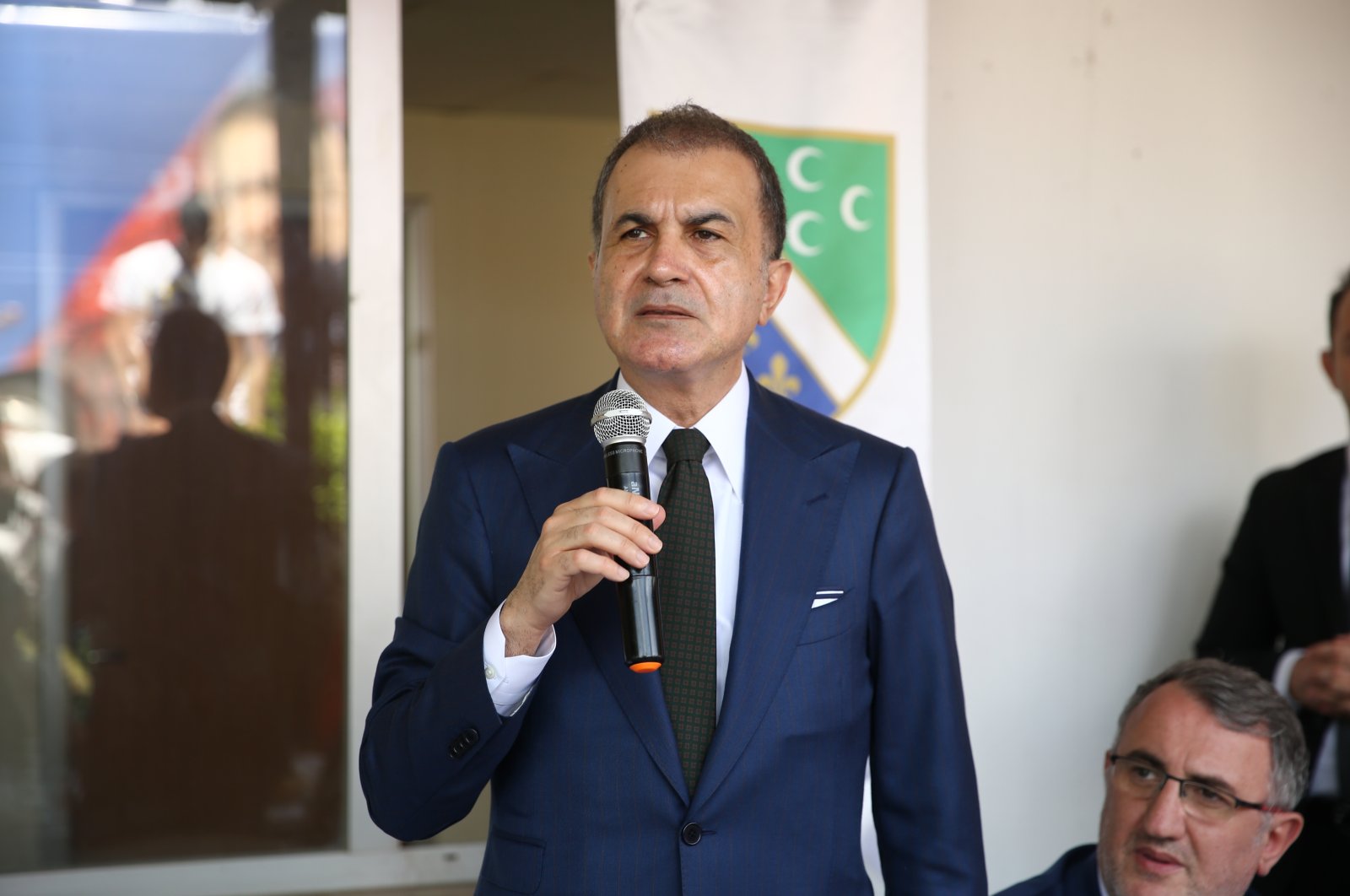Ömer Çelik, the spokesperson for Türkiye's ruling Justice and Development Party (AK Party), is speaking in southern Adana province, Türkiye, May 13, 2023 (AA Photo)