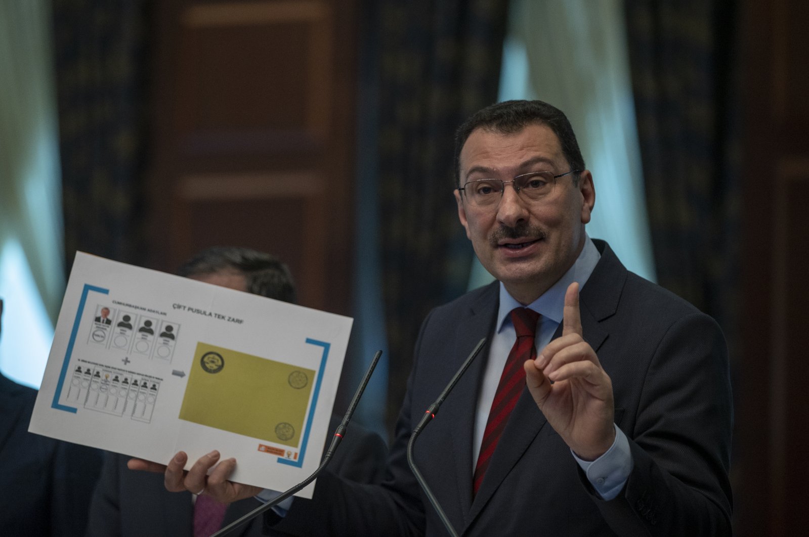 Ruling Justice and Development Party’s (AK Party) Deputy Chairman Ali Ihsan Yavuz speaks about the elections at his party&#039;s headquarters in Ankara, Türkiye, May 12, 2023 (AA Photo)