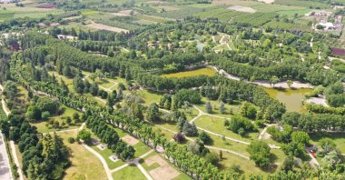 An aerial view of the Bursa Botanic Park, Bursa, Türkiye, May 15, 2023. (IHA Photo)