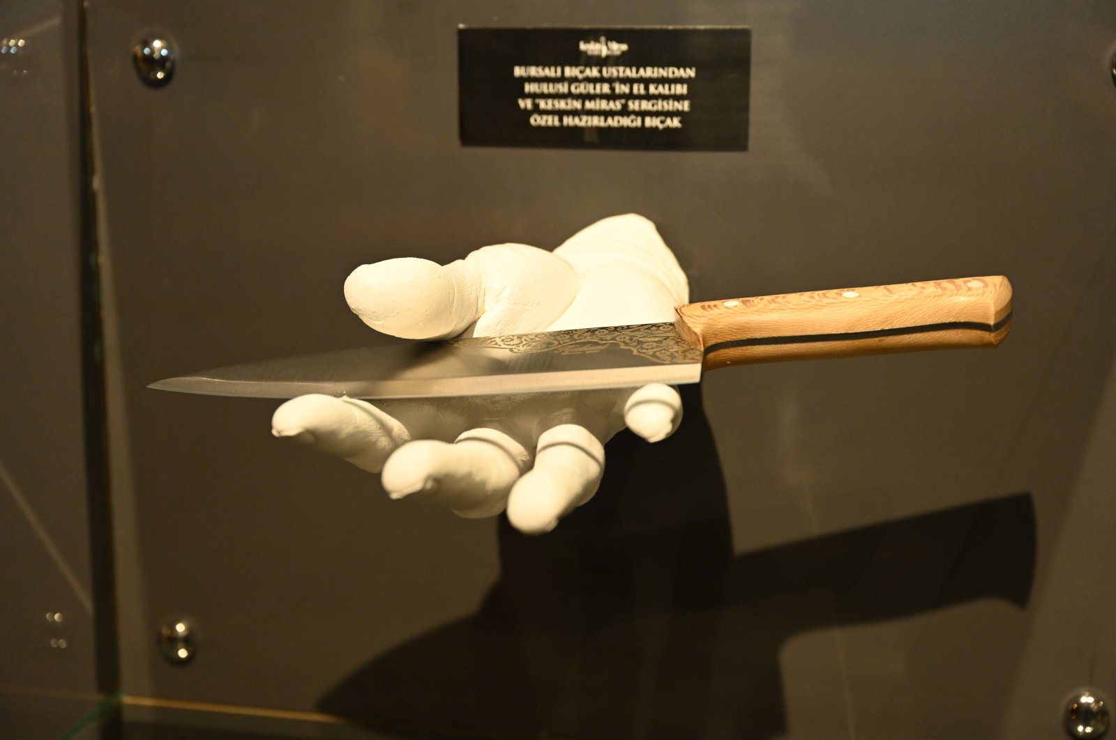 One of the traditional knives displayed in the exhibition, Bursa, Türkiye, May 11, 2023. (Photo courtesy of Bursa Municipality)
