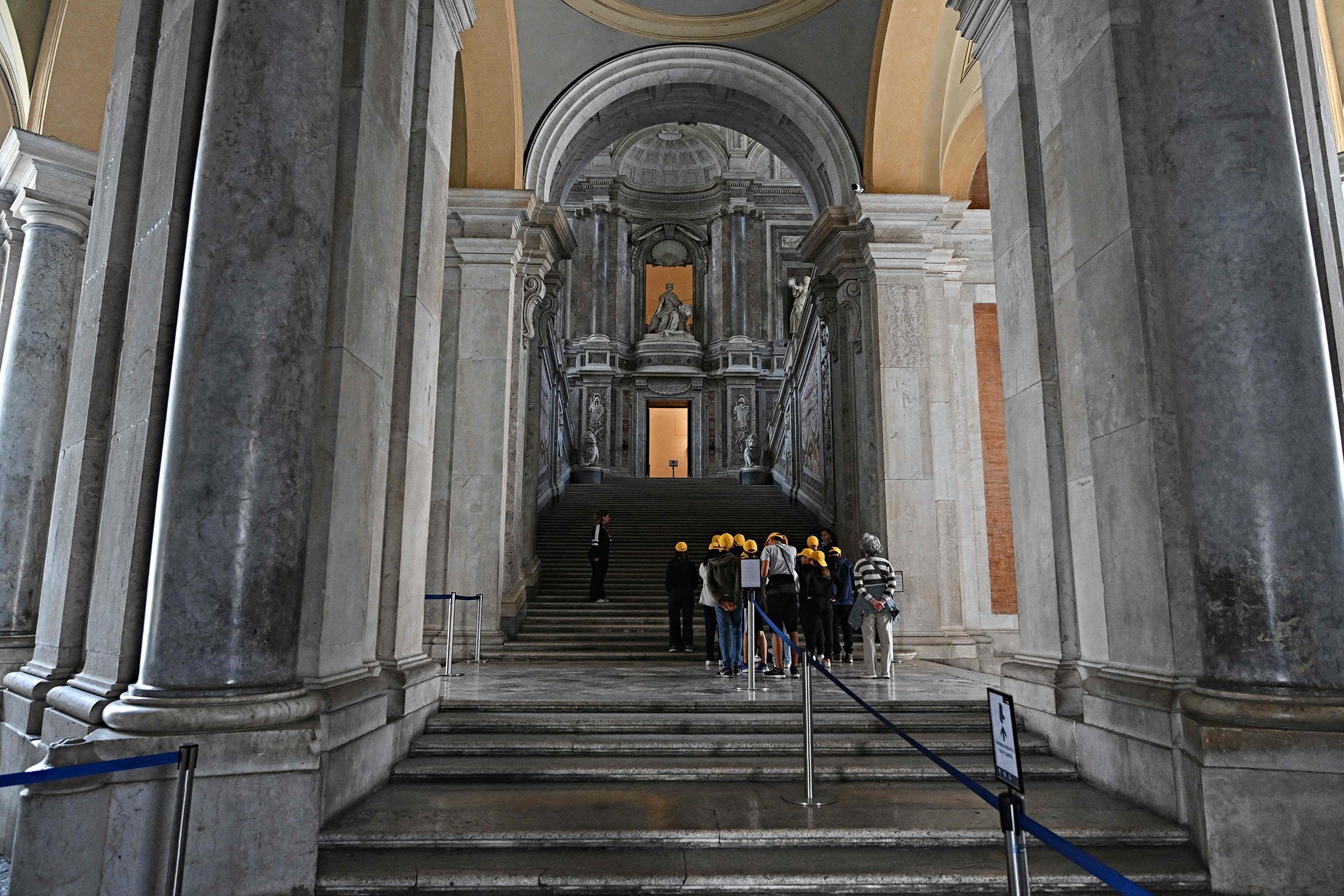 The Grand Staircase of Honor of the Royal Palace of Caserta, the residence of the Bourbon dynasty near Naples, Italy, May 12, 2023. (AFP Photo)