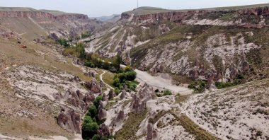 An aerial view of Soğanlı Valley known as the gateway to Cappadocia, Kayesri, central Türkiye, May 15, 2023. (IHA Photo)