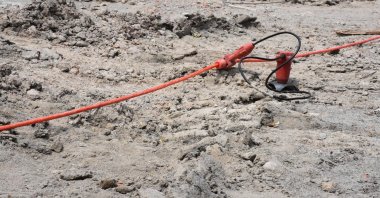 Geophysicists carry out research on soil liquefaction in Izmir, Türkiye, May 16, 2023. (DHA Photo)