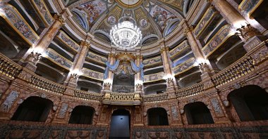 The Court Theater of the Royal Palace of Caserta, the residence of the Bourbon dynasty near Naples, Italy, May 12, 2023. (AFP Photo)