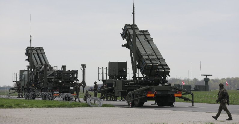 American Patriot surface-to-air missile system presented at the Warsaw-Radom Airport in Radom, Poland, April 20, 2023. (EPA Photo)