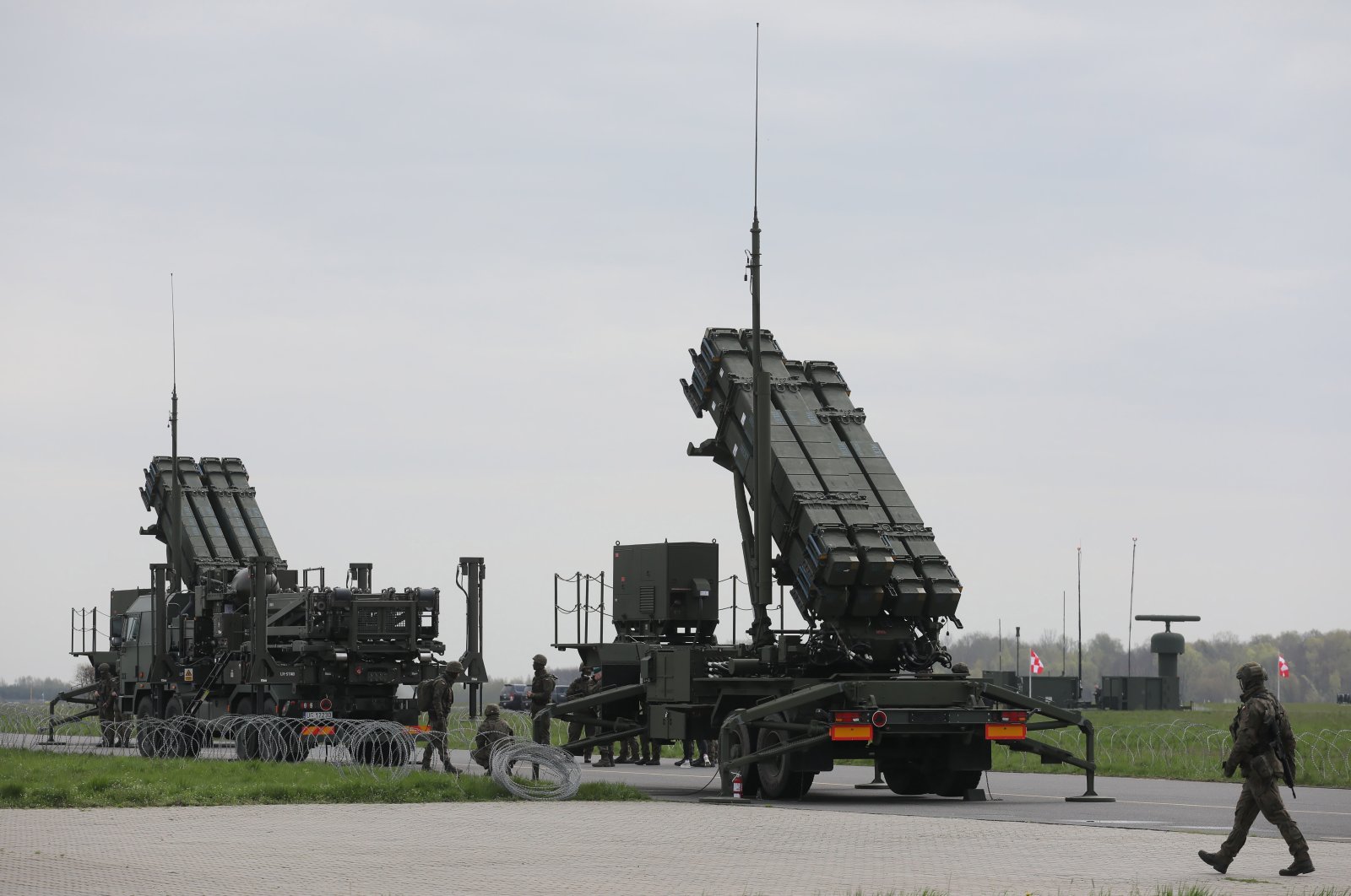 American Patriot surface-to-air missile system presented at the Warsaw-Radom Airport in Radom, Poland, April 20, 2023. (EPA Photo)