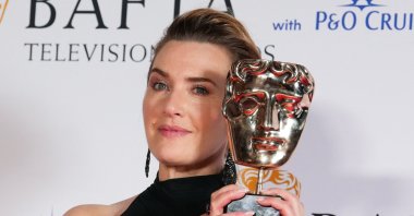 Kate Winslet, winner of the Leading Actress for &quot;I Am Ruth&quot; and with the Single Drama Award for &quot;I Am Ruth&quot; at the 2023 BAFTA Television Awards in London, U.K., May 14, 2023. (Reuters Photo)