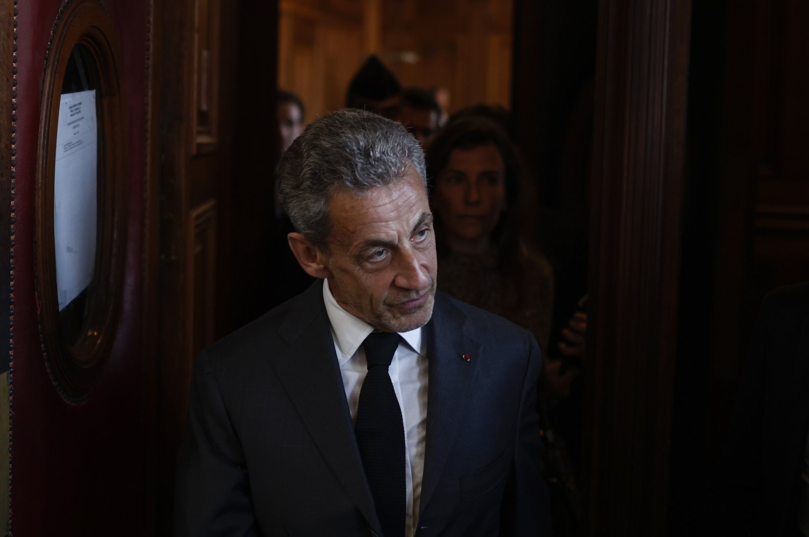 Former French President Nicolas Sarkozy exits the courthouse after an appeal court upheld his corruption conviction, Paris, France, May 17, 2023. (EPA Photo)