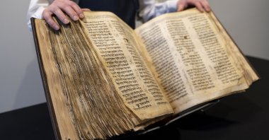 Sotheby's unveils the Codex Sassoon for auction, at Manhattan Borough of New York, U.S., Feb. 15, 2023. (AP Photo)