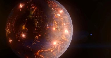 An artist&#039;s illustration shows an exoplanet called LP 791-18 d, an Earth-size world about 90 light-years away. (Reuters Photo)