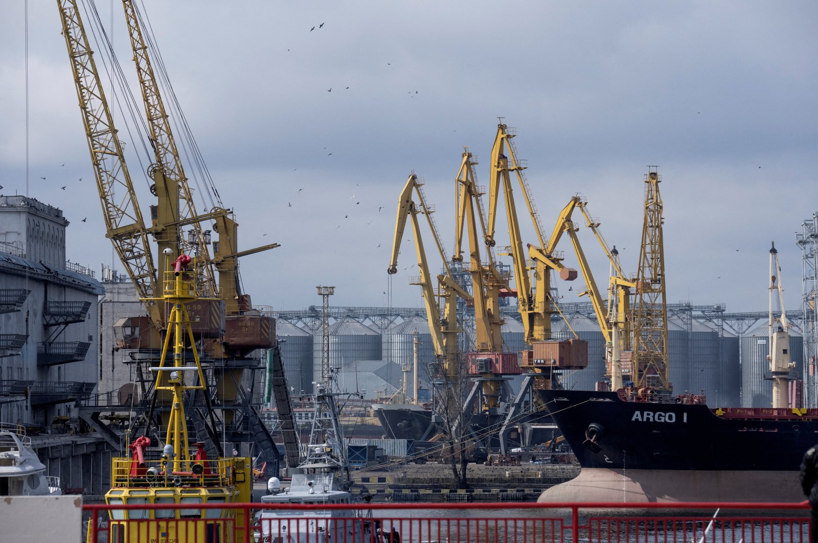 A general view of a grain terminal, where Ukraine ships wheat according to the grain agreement they currently have with Russia, at the port in Odessa, Ukraine, April 10, 2023. (Reuters Photo)