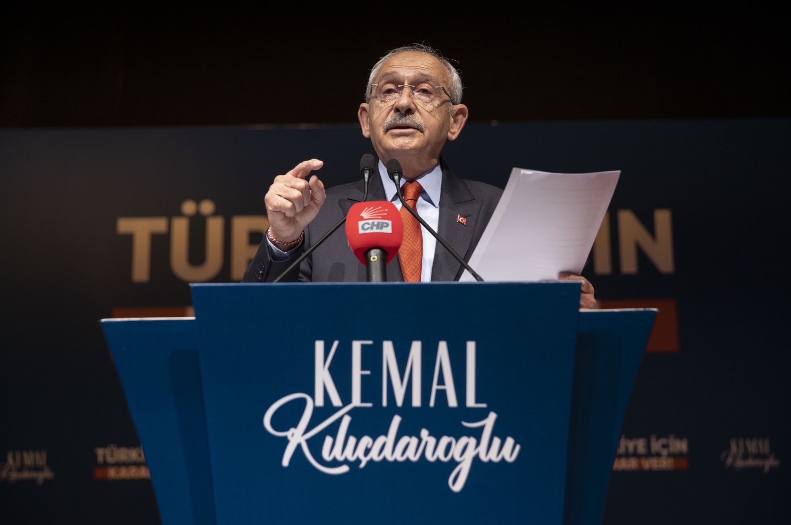 Kemal Kılıçdaroğlu speaks at the news conference, in the capital Ankara, Türkiye, May 18, 2023. (AA Photo) 