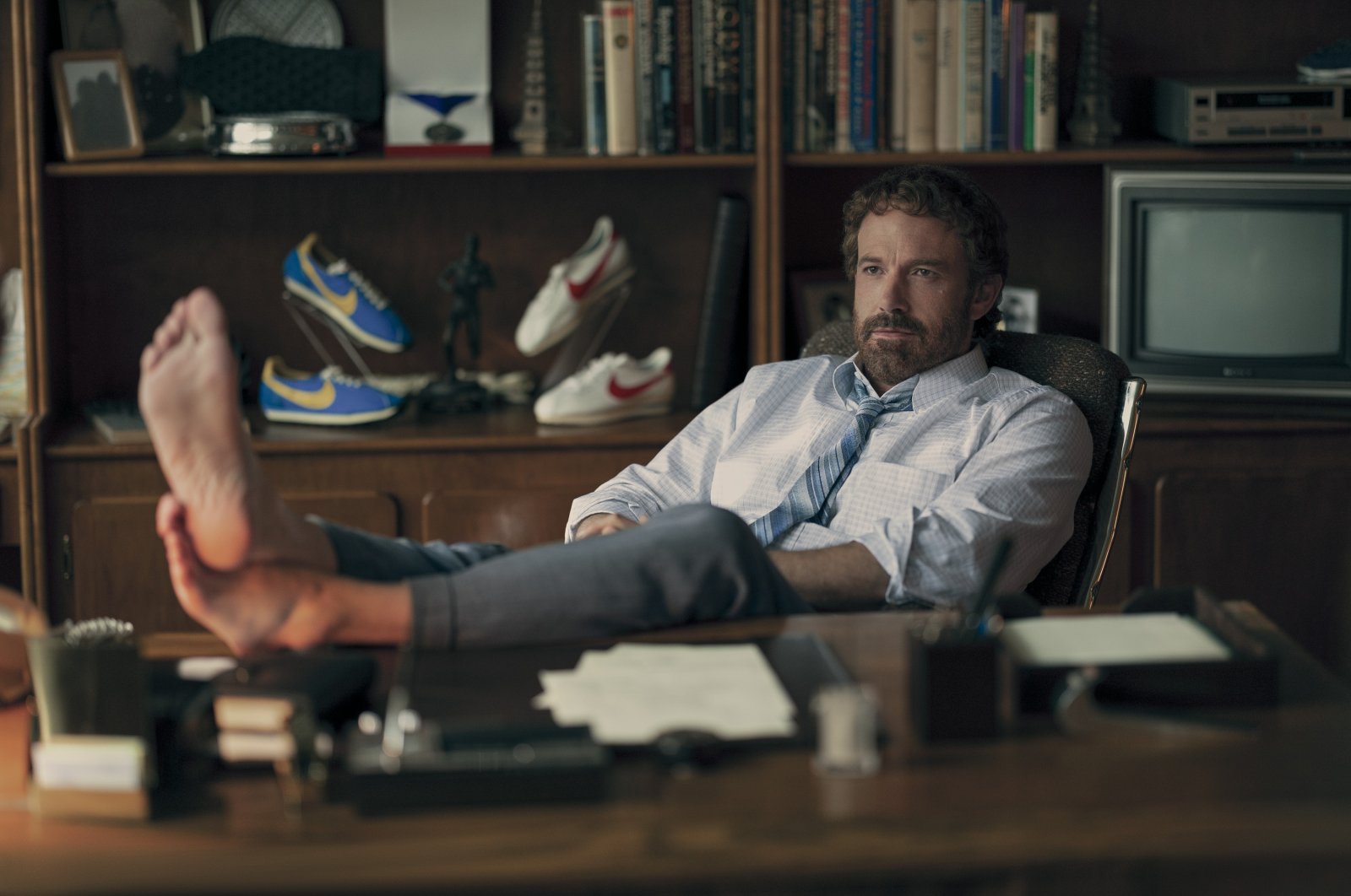 Ben Affleck stars as Phil Knight in &quot;Air&quot;, the story of Nike&#039;s efforts to recruit Michael Jordan to help them sell shoes. (dpa Photo)