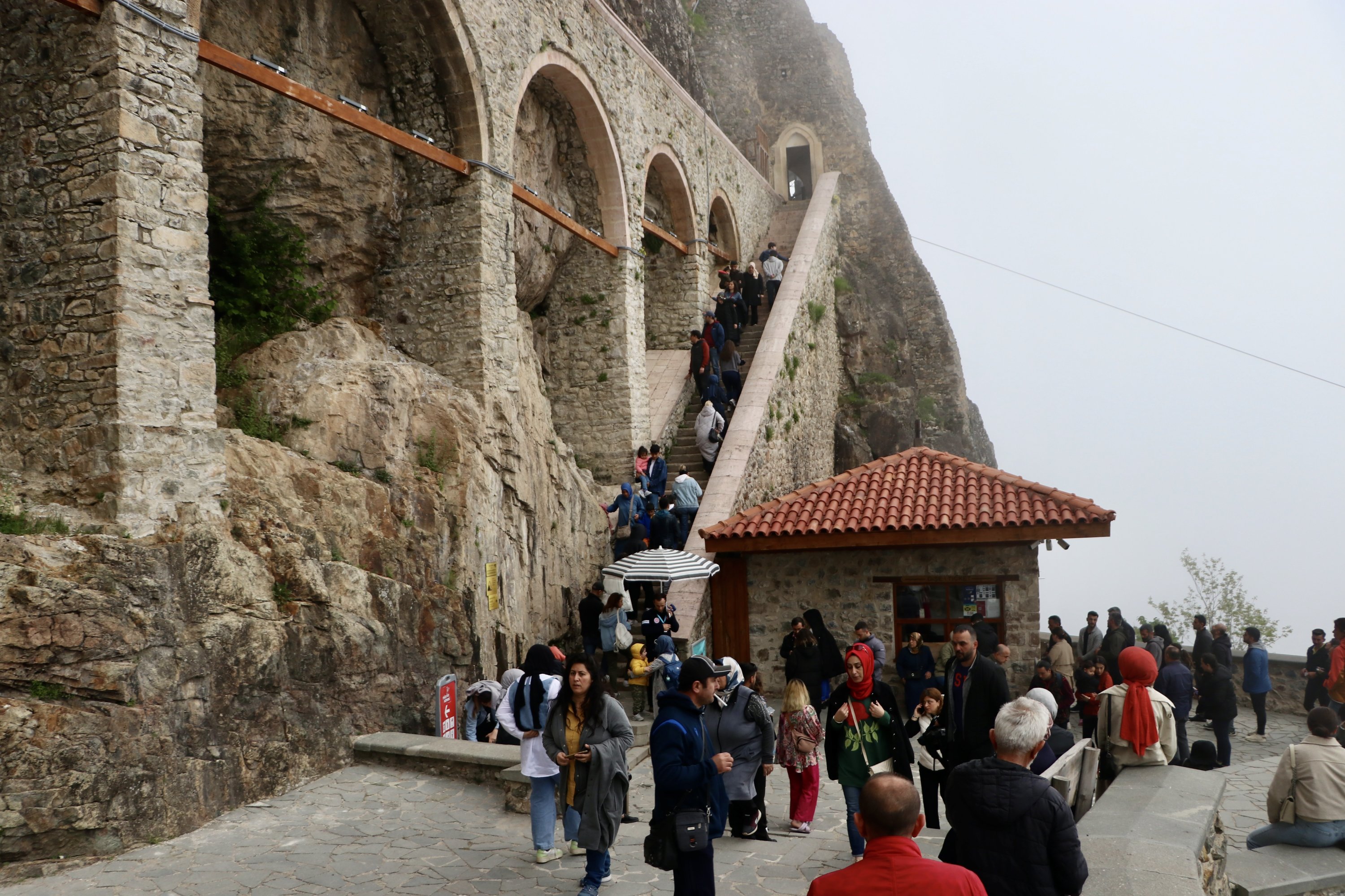 Over 56,000 local and foreign tourists visited Sümela Monastery in a span of five months, Trabzon, Türkiye, May 20, 2023. (AA Photo)