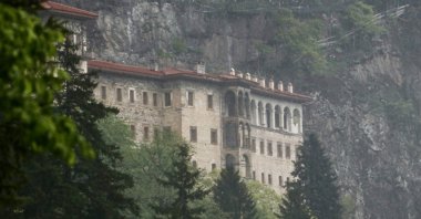 The distant view of Sümela Monastery, Trabzon, Türkiye, May 20, 2023. (AA Photo)