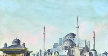&quot;Hagia Sophia and Ahmed III Fountain&quot; by Michel-François Preault or Preaulx. (Photo courtesy of Marina Martinos Foundation)