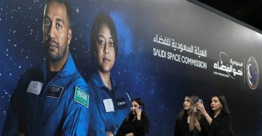 Saudi women arrive to watch the launch of a SpaceX Falcon 9 and Dragon capsule, part of the Axiom Mission 2 (Ax-2), carrying four astronauts, two of whom are Saudi nationals, in an event organized to celebrate the first Saudi woman into Space in Riyadh, Saudi Arabia, May 21, 2023. (Reuters Photo)