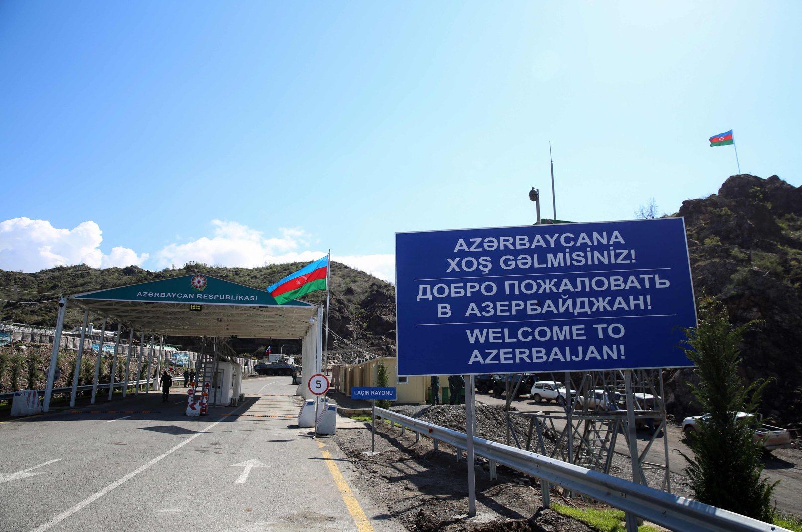 A view of an Azerbaijani checkpoint at the only land link of Karabakh with Armenia, in Karabakh, Azerbaijan, May 2, 2023. (AFP Photo)