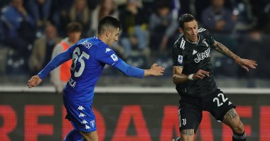 Juventus' Angel Di Maria (R) in action during the Serie A match between Empoli FC and Juventus at Stadio Carlo Castellani, Empoli, Italy, May 22, 2023. (Getty Images Photo)