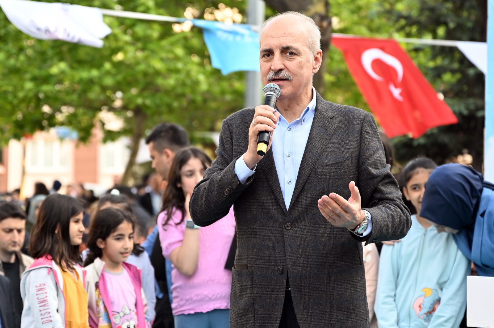 Numan Kurtulmuş speaks at an event in Istanbul, Türkiye, May 21, 2023. (AA Photo) 