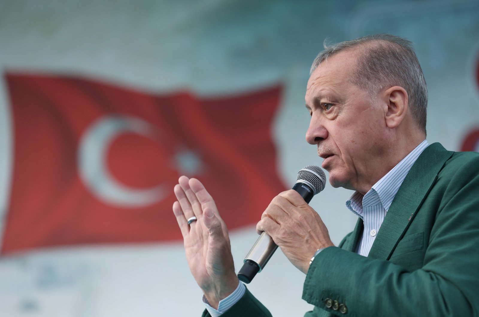 President Recep Tayyip Erdoğan speaks at a rally in the central Sivas province, Türkiye, May 23, 2023. (IHA Photo)
