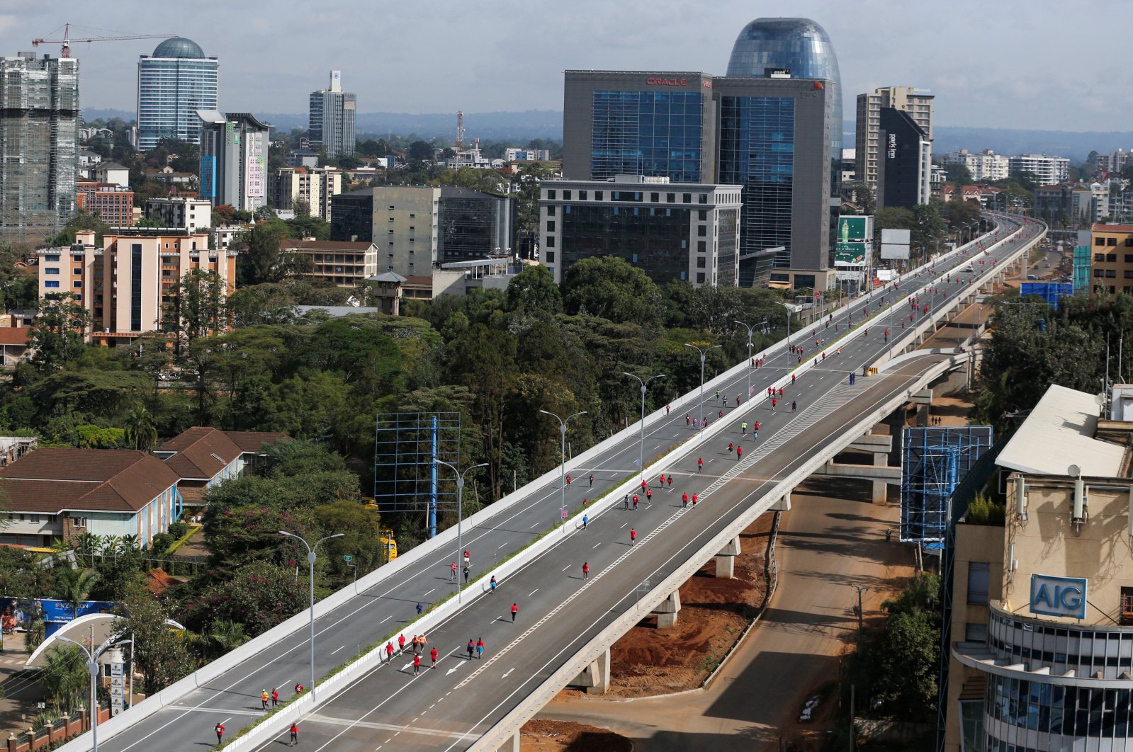 A view shows the cityscape on the Nairobi Expressway undertaken by the China Road and Bridge Corporation (CRBC) on a public-private partnership (PPP) basis, along Waiyaki Way within the Westlands district of Nairobi, Kenya May 7, 2023. (Reuters Photo)