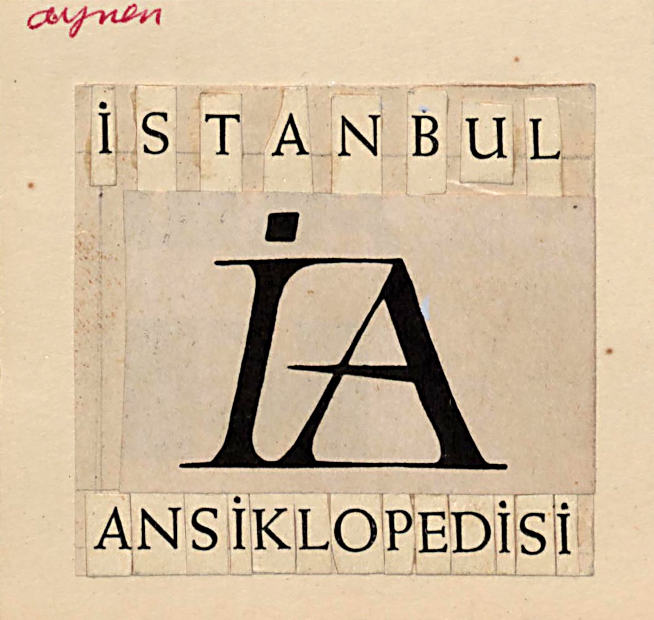 Studi jenis huruf dari file desain grafis yang terkait dengan Istanbul Encyclopedia, Istanbul, Türkiye, 23 Mei 2023. (Foto milik Salt Galata)