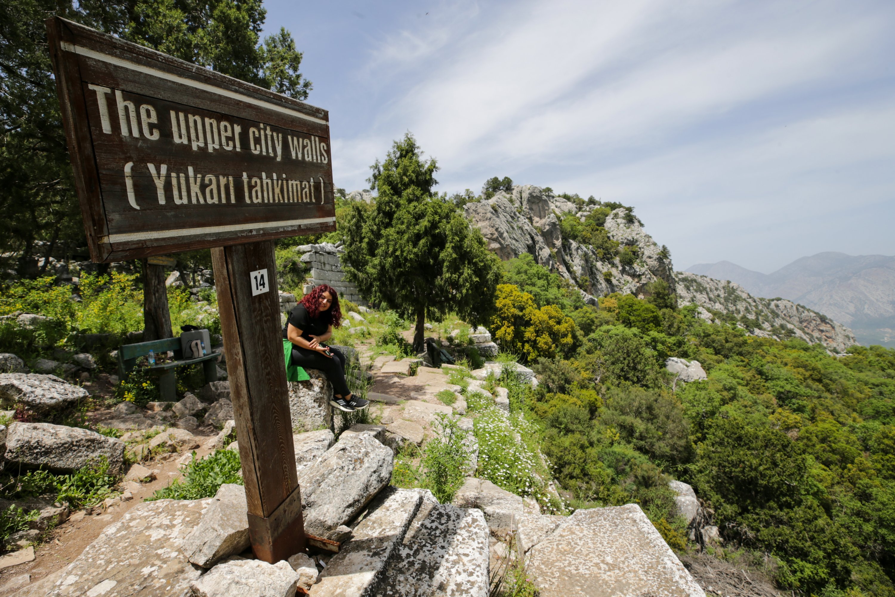 Termessos ancient city, known as the only city whose walls Alexander the Great couldn't overcome during his eastern campaign, captures attention with its necropolis areas, sarcophagi, structures, theater, wildlife, and endemic plants, Antalya, Türkiye, May 16, 2023. (AA Photo)