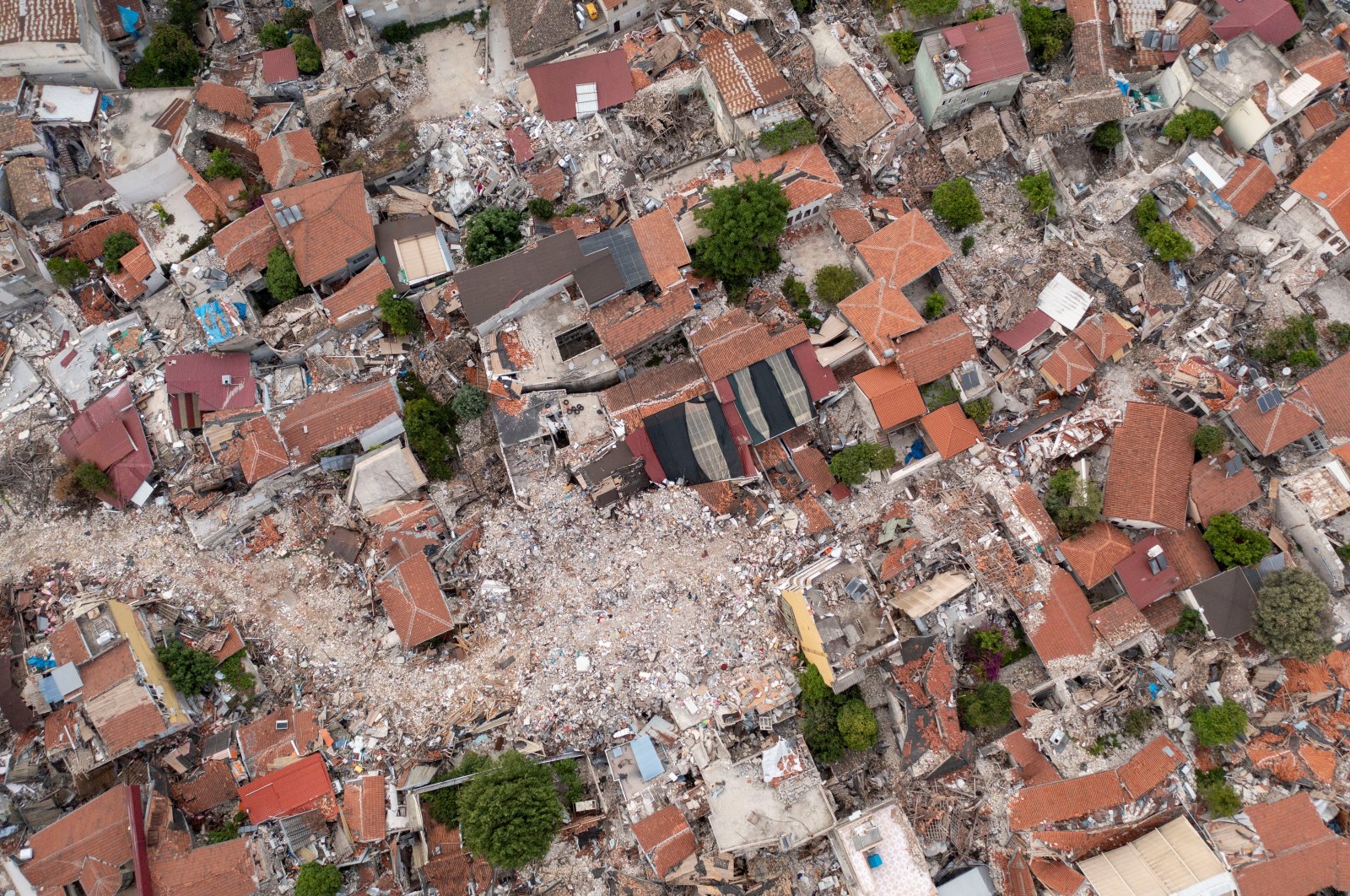 An aerial view shows Antakya&#039;s historical city center after earthquakes in Hatay province, Türkiye, May 5, 2023. (Reuters Photo)