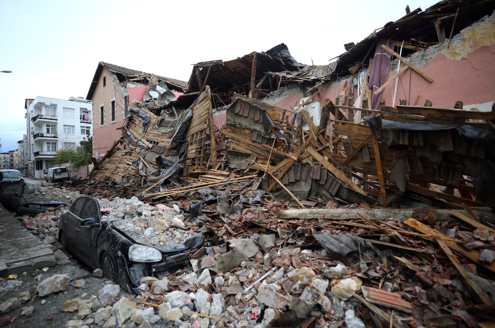 Destruction caused by the Feb. 6 earthquake in Pazarcık district of Kahramanmaraş, Türkiye, Feb. 06, 2023. (AA Photo)