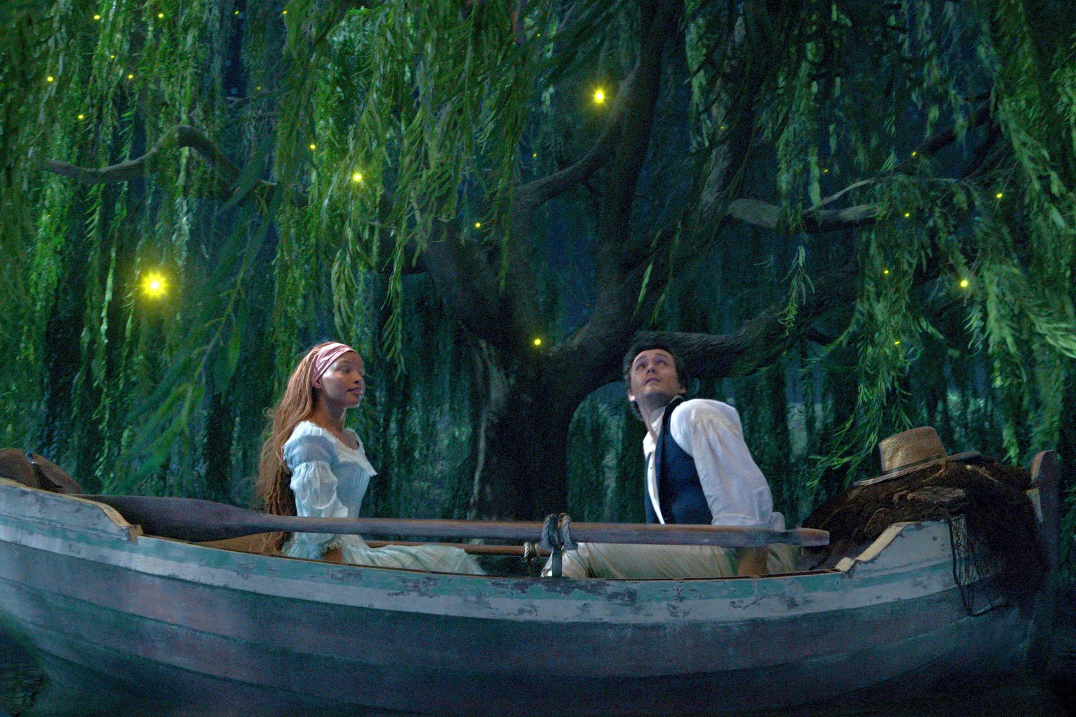 Halle Bailey (L) as Ariel and Jonah Hauer-King as Prince Eric, in a scene from the film 