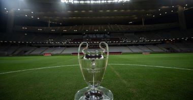 The Champions League Trophy is seen at Ataturk Olympic Stadium in Istanbul, Türkiye, Aug. 29, 2022. (Getty Images)