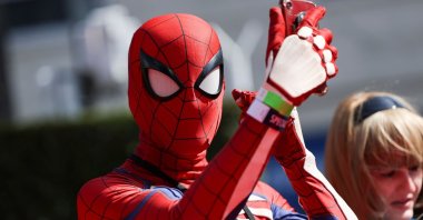A person dressed as the character Spiderman attends the premiere of the film &quot;Doctor Strange in the Multiverse of Madness&quot; in Los Angeles, U.S., May 2, 2022. (Reuters Photo)