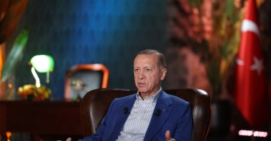 President Recep Tayyip Erdoğan speaks on a live interview with ATV aHaber, Türkiye, May 26, 2023. (AA Photo)