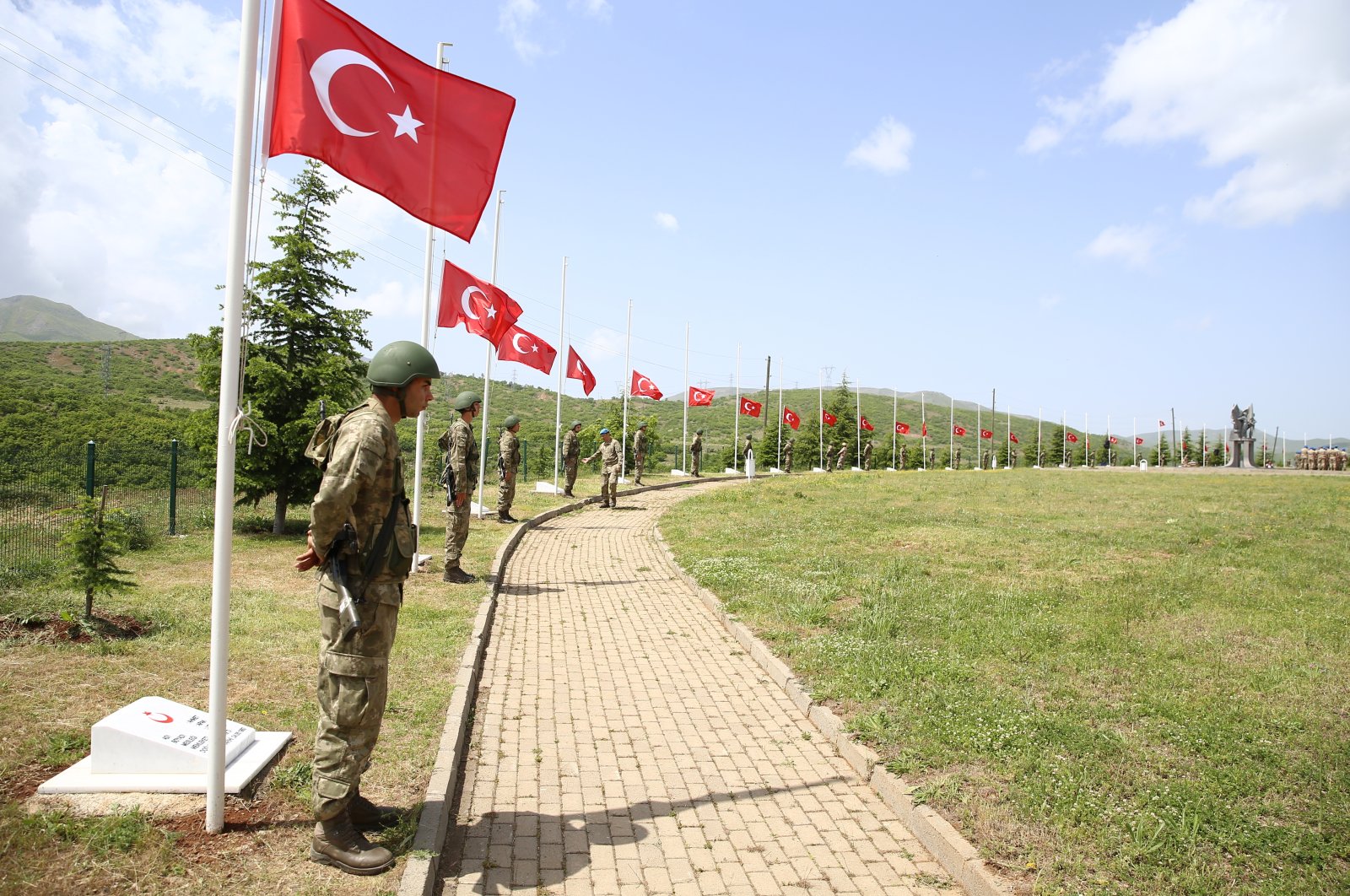 Turkish soldiers attend a memorial service, Bingöl, Türkiye, May 24, 2023. (AA Photo)