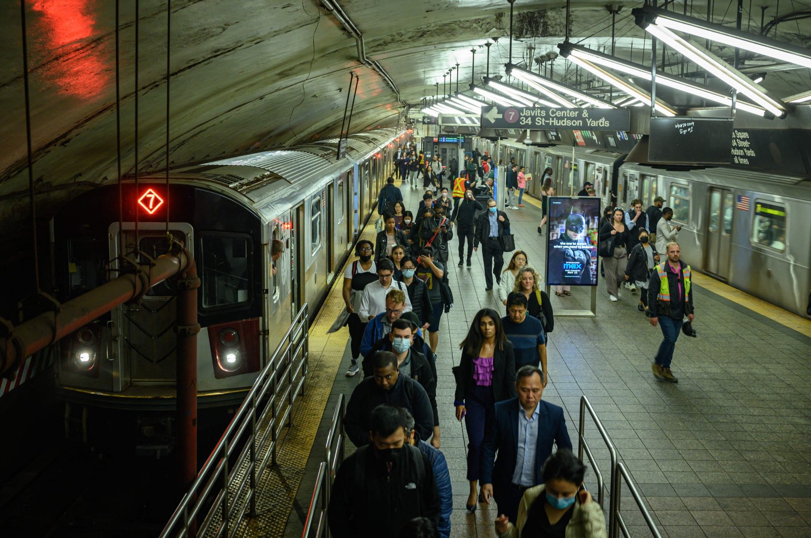 Passengers disembark a subway train at Grand Central station in New York City, U.S., May 23, 2023. (AFP Photo)