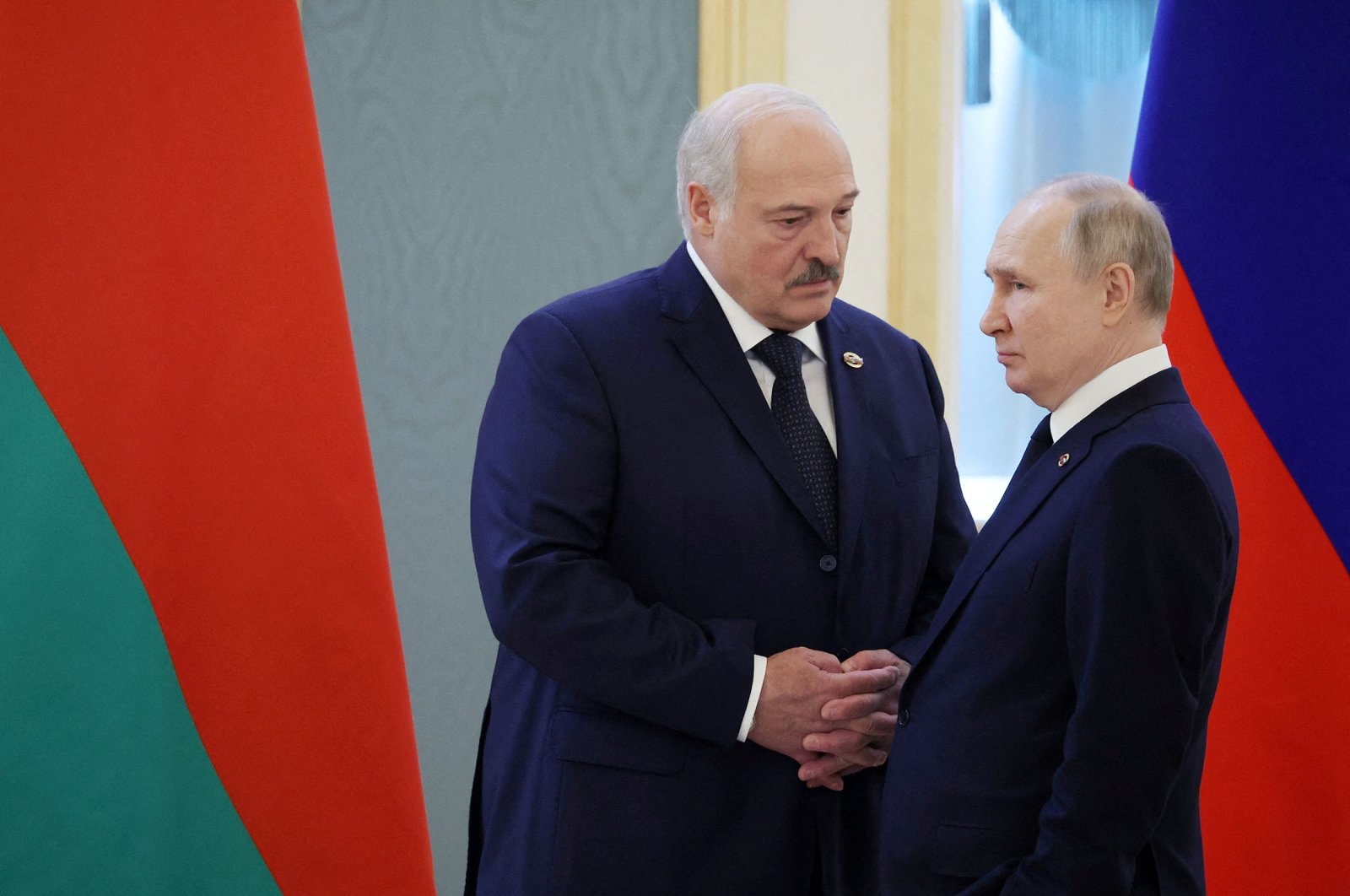 Russian President Vladimir Putin and Belarusian President Alexander Lukashenko attend a meeting of the Supreme State Council of the Union State of Russia and Belarus at the Kremlin in Moscow, Russia, April 6, 2023. (Reuters Photo)
