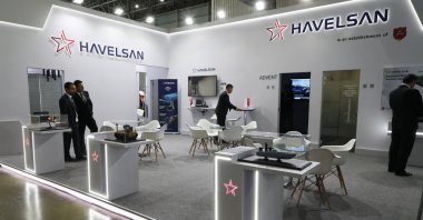 The Havelsan booth at the 16th International Maritime and Aviation Fair (LIMA 2023) held in Langkawi Island, Malaysia, May 25, 2023. (AA Photo)
