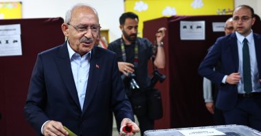 Presidential candidate Kemal Kılıçdaroğlu, leader of the opposition Republican People's Party (CHP), prepares to vote at a polling station in Ankara, Türkiye, May 28, 2023. (EPA Photo)
