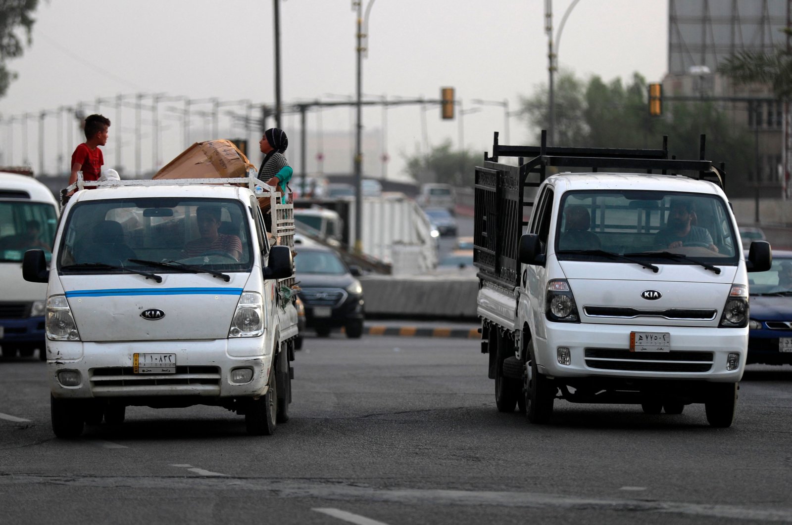 Vehicles drive in central Baghdad, Iraq, May 18. 2023. (AFP Photo)