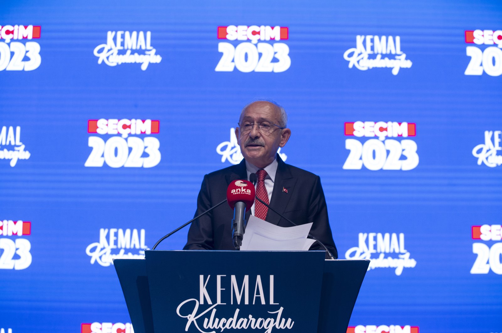 Kemal Kılıçdaroğlu speaks at a news conference, in the capital Ankara, Türkiye, May 28, 2023. (AA Photo) 