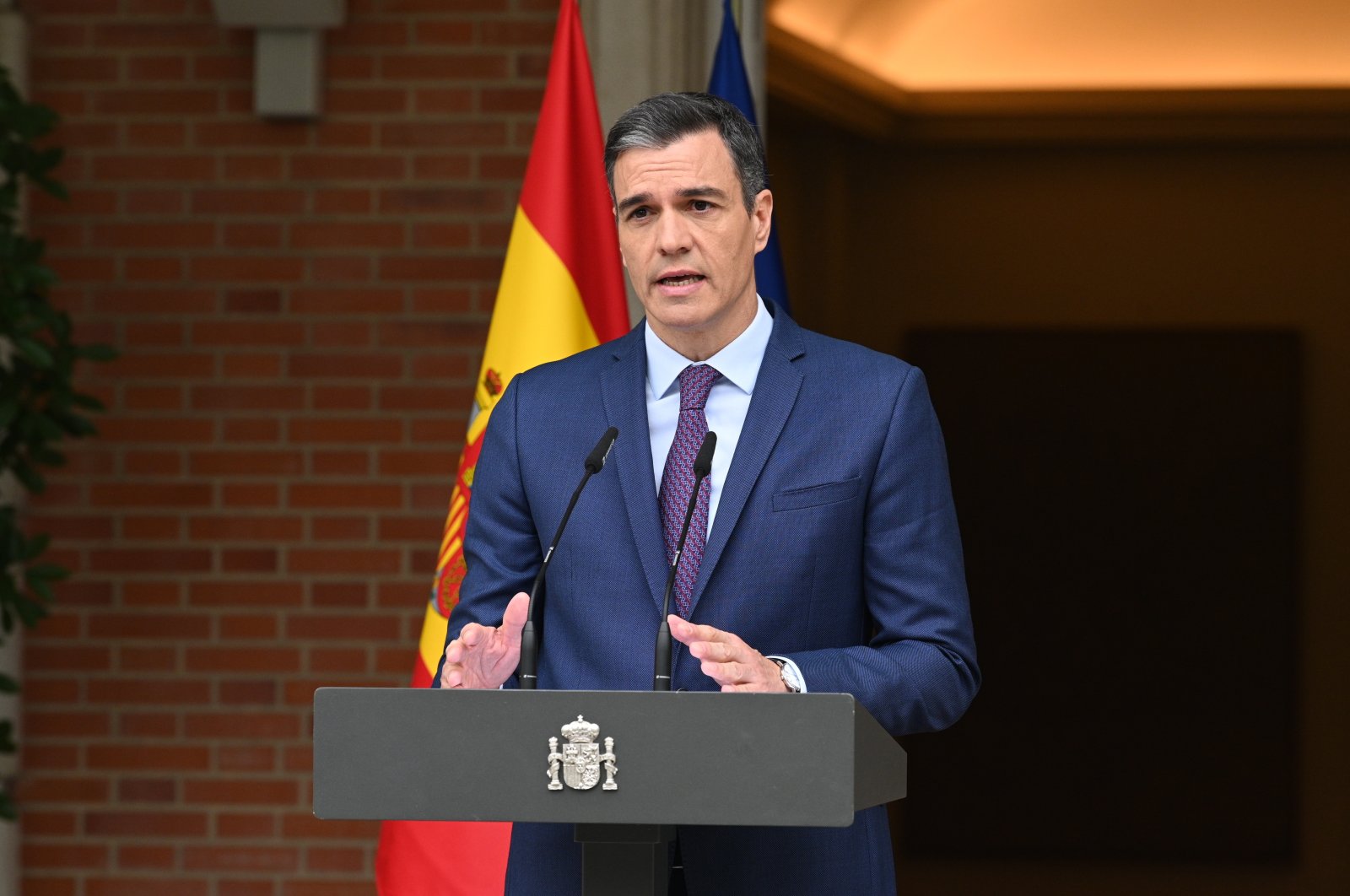 Spanish Prime Minister Pedro Sanchez announces an early general elections for July 23, Madrid, Spain,  May 29, 2023. (EPA Photo)