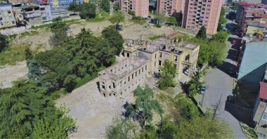 An aerial view of the 121-year-old Samsun hospital set to undergo the restoration, Samsun, Türkiye, May 29, 2023. (DHA Photo)