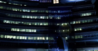 A view of the Republican People's Party (CHP) headquarters with a poster of Kemal Kılıçdaroğlu hanging over the facade, in the capital Ankara, Türkiye, May 28, 2023. (Reuters Photo)
