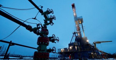 A wellhead and drilling rig in the Yarakta oilfield, owned by Irkutsk Oil Company (INK), Irkutsk region, Russia, March 11, 2019. (Reuters Photo)