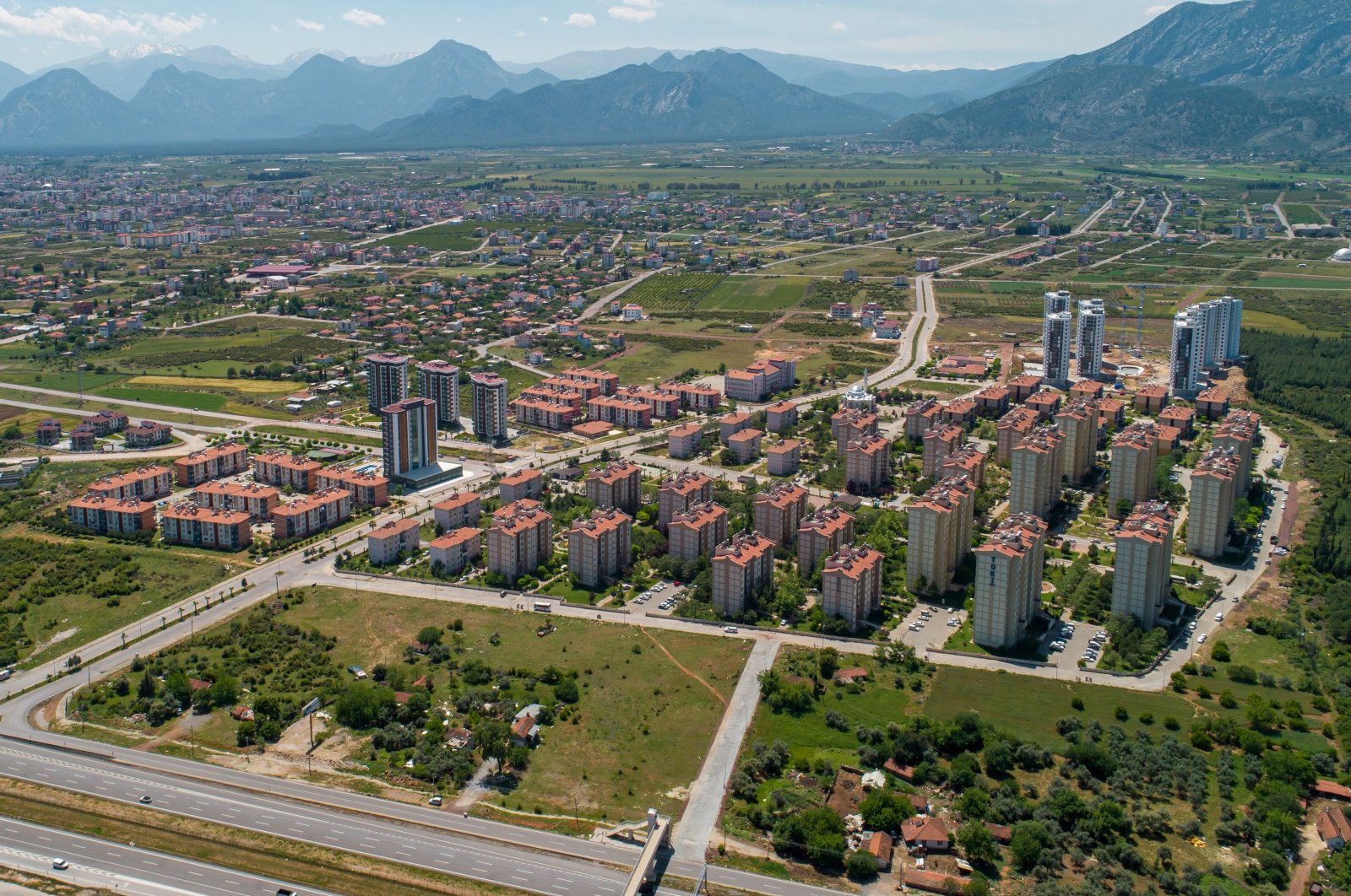 An aerial view of a social housing complex in rural parts of Antalya, Türkiye, Sept. 27, 2022. (Shutterstock Photo)
