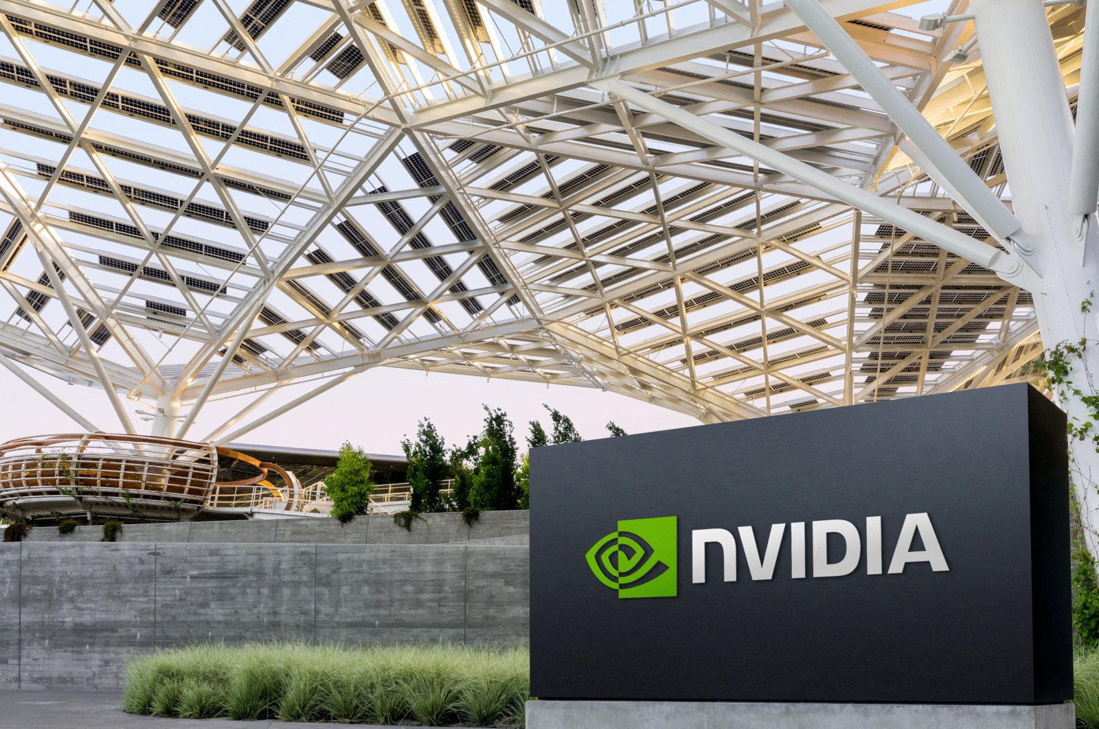 The logo of Nvidia is seen at its corporate headquarters in Santa Clara, California, U.S., May 30, 2022. (Reuters Photo)